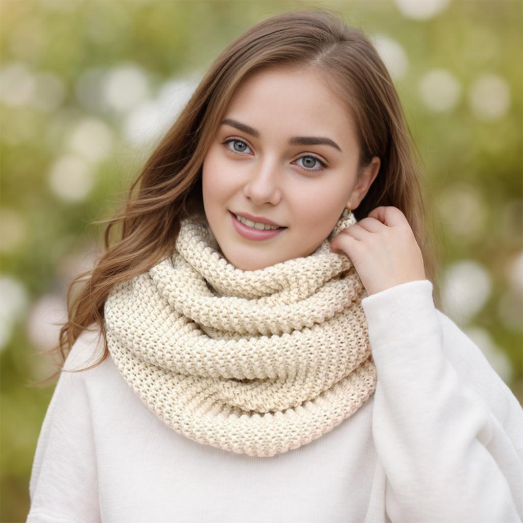 New Winter Scarf Women Infinity Knitted Scarf Circle Neck Scarf Shawl Women Super Chunky Loop Snood Unsex Solid Crochet
