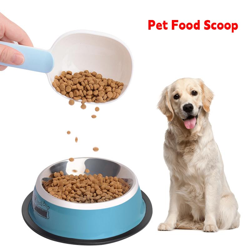 Совок для корма для собак, многофункциональная ложка для кормления домашних животных с уплотнительным зажимом, пластиковая мерная ложка для корма для кошек, специальная мерная ложка