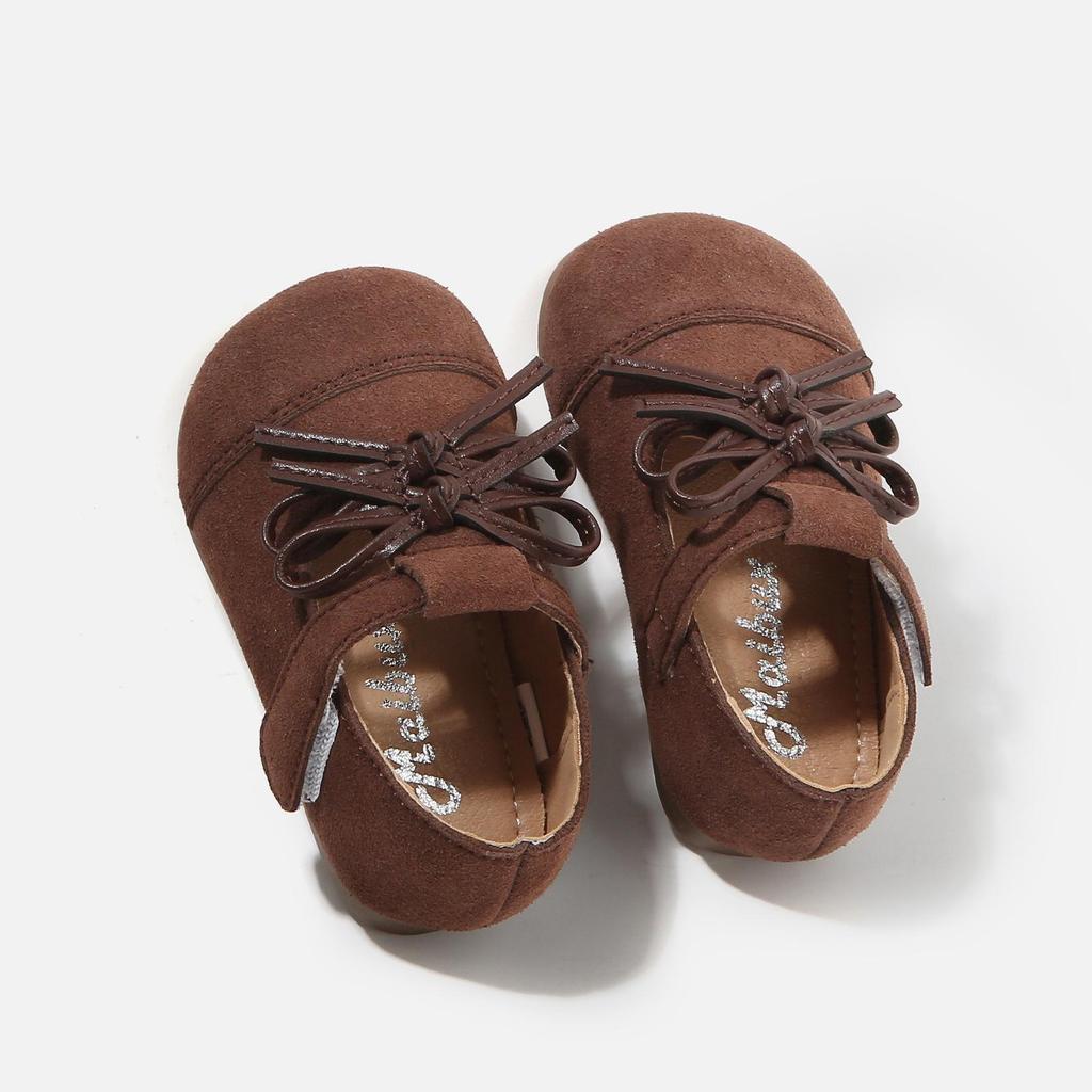 2026 Spring Girls' Leather Bow Princess Shoes - Soft Sole, Non-Slip Toddler First Steps