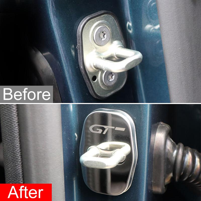 4PCS Car Door Lock Cover Protect Buckle Cover Latch Stop Anti Rust Car Accessories for Peugeot 308 408 5008 3008 207 for Citroen