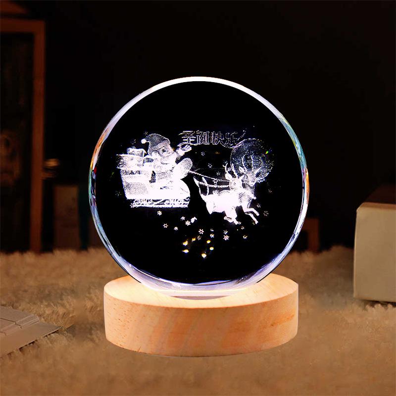 Crystal Ball Night Light: Starry Sky Projector with Deer Design, Creative and Unique Gift.