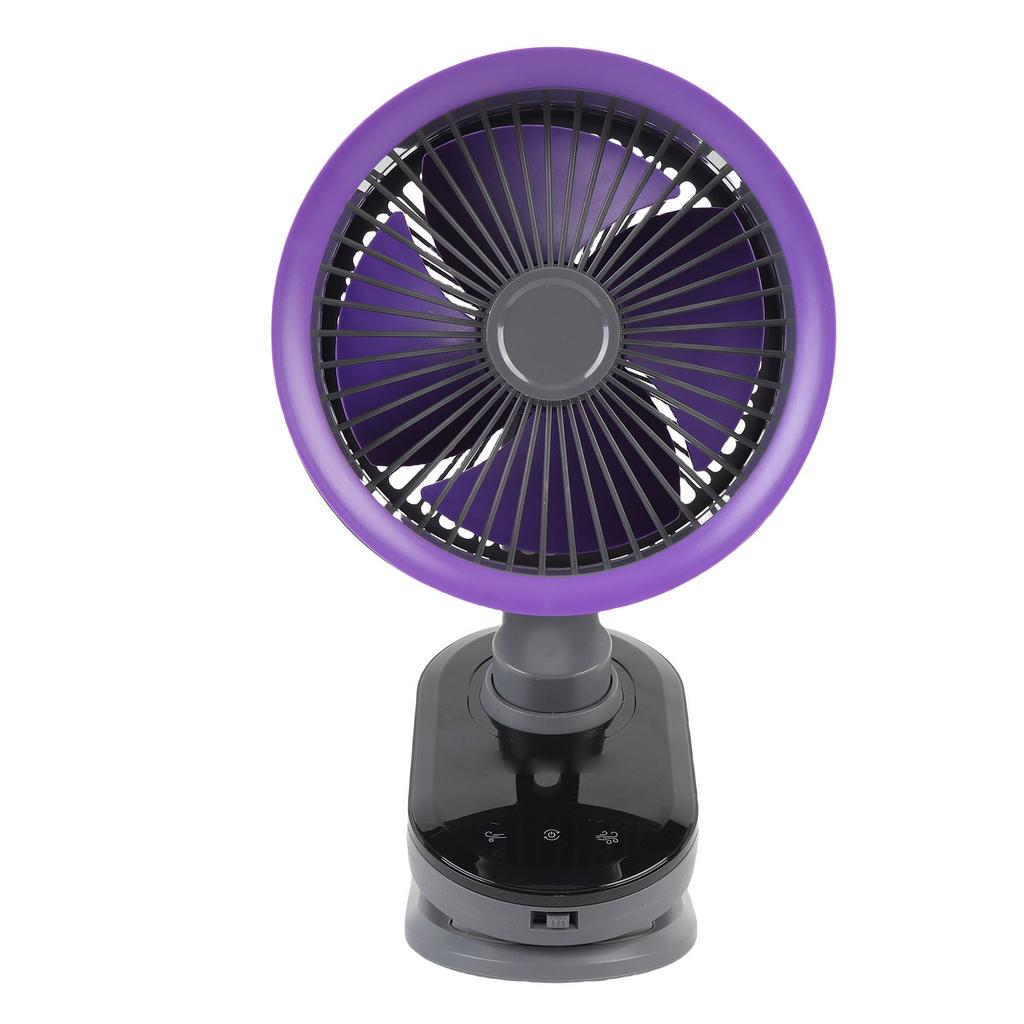 Auto Oscillating Fan 100 Speeds Low Noise Type C Charging Small Desk Fan with Touch Buttons and LED Display Screen