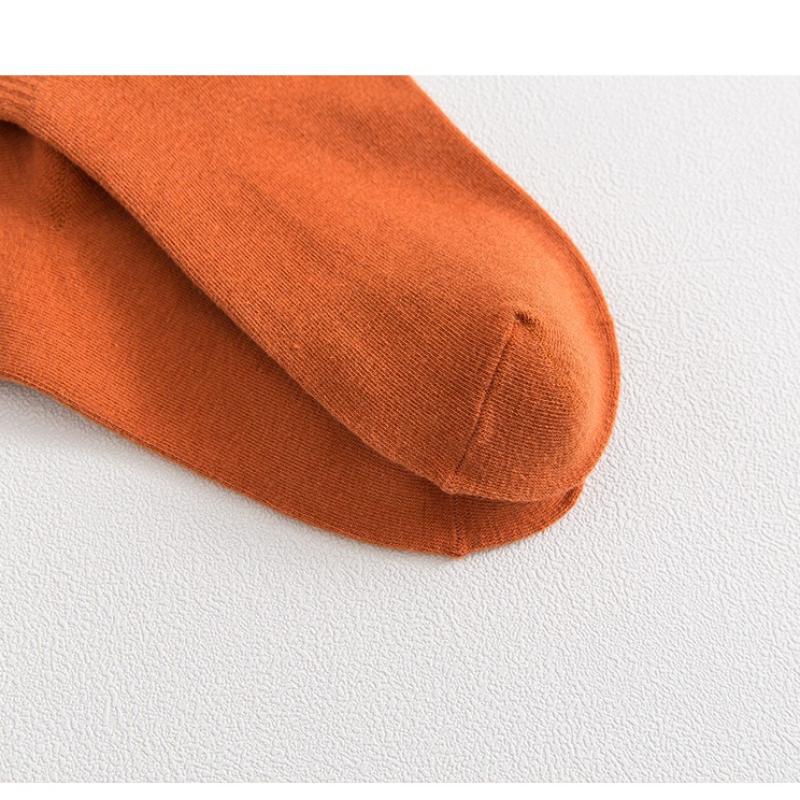 5 пар осенне-зимних женских вышитых носков средней длины из хлопка, однотонные модные удобные женские носки