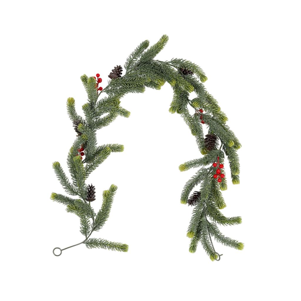 1,8-метровая Рождественская Лоза Симуляция Зеленые Растения Красные Ягоды Лоза Настенное Украшение для Дома