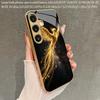 2D чехол для телефона с узором Феникса и эффектом flowing light для Samsung Galaxy S26 S25 S24 S23 S22 S21 S20 A56 A55, Золотой стеклянный защитный чехол