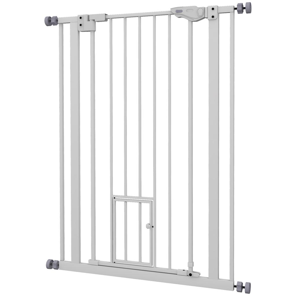 High Pet Safety Gate with Automatic Closing Door and Double Locking System, 104 cm