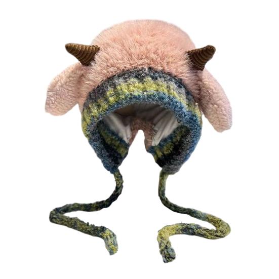 Детская шапка с пингвином, вязаная зимняя шапка, утолщенная теплая 2 в 1, осенне-зимняя вязаная шапка, трансформирующаяся в сумку-тоут