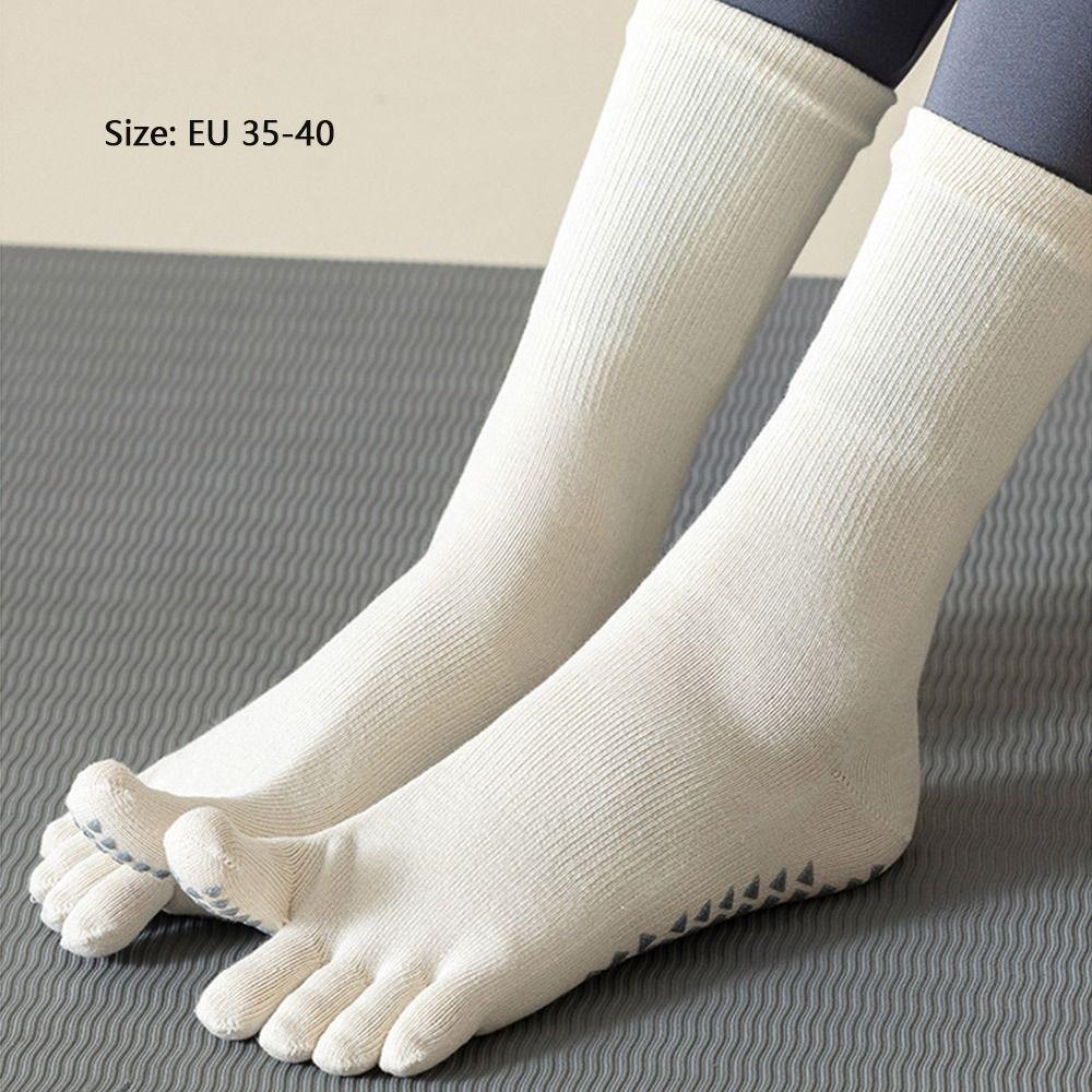 Mid-tube Women Yoga Socks Silicone Non-slip Dance Sports Socks Comfortable Split Toe Socks