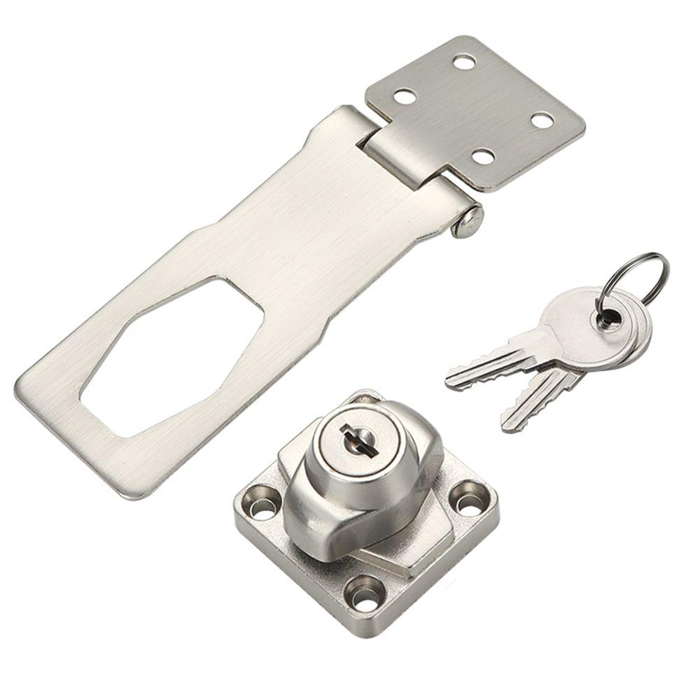 Home Security Punch-free Cupboard Burglarproof Drawer Keyed Hasp Lock Cabinet Door Lock