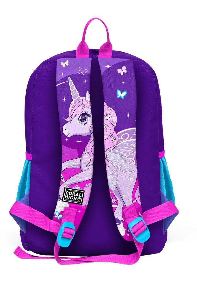 Школьный рюкзак с четырьмя отделениями Coral High Kids Фиолетовый Розовый Единорог с рисунком 23708