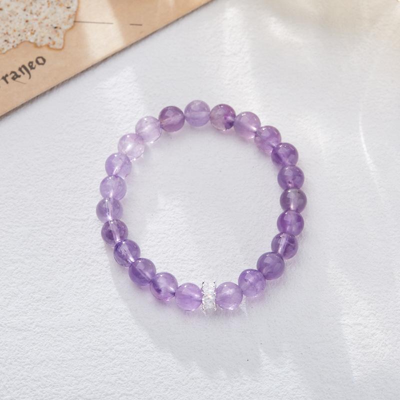 Nine Purple Fire Energy Bracelet Beads for Women, Amethyst, Purple Phantom Quartz, Natural Crystal, Decorative Bracelet, Jewelry