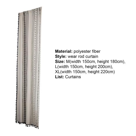 Шторы Yousheng Bohemian Blackout с термоизоляцией из хлопка и льна, черные, светло-бежевые, геометрические, для дома