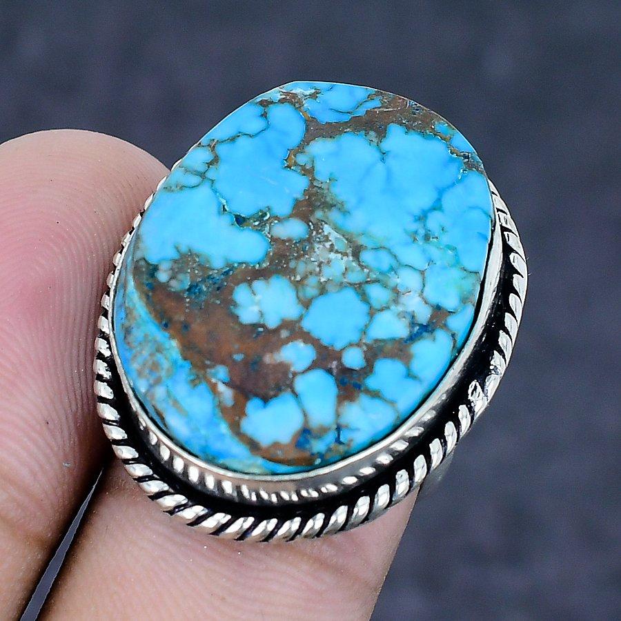 Natural Tibetan Turquoise 925 Sterling Silver Jewelry Ring Size 5.5 R4H72