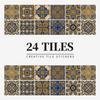 24 Pieces European Pattern Self-Adhesive Tile Sticker Waterproof And Oil-Proof Kitchen Bathroom Wall Decoration Matte Film Pvc Wall Sticker