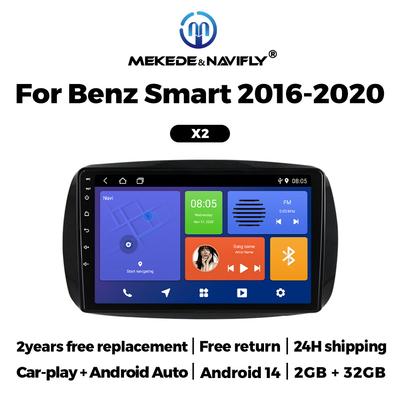 Беспроводной CarPlay Android Auto Автомагнитола для Mercedes Benz Smart Fortwo 453 2014-2020 Мультимедийный плеер Авторадио Стереоприемник