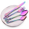 Stainless Steel Cutlery Flatware Vintage Knives Fork Dessert Spoon Dinnerware Set Party Kitchen Silverware Tableware