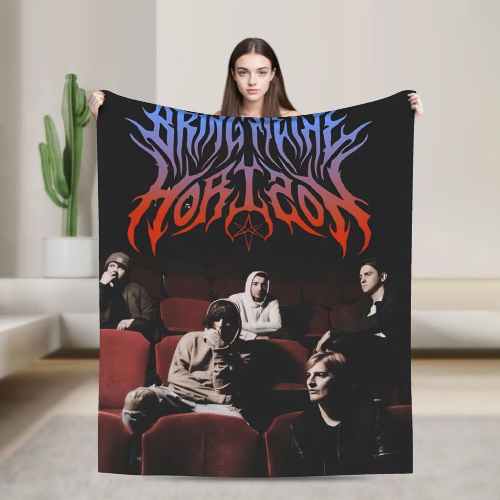 BMTH Bring Me The Horizon  Warm Soft Blanket  Picnic Plush Bedding Throws Pattern Outdoor Flannel Bedspread Sofa Bed Cover