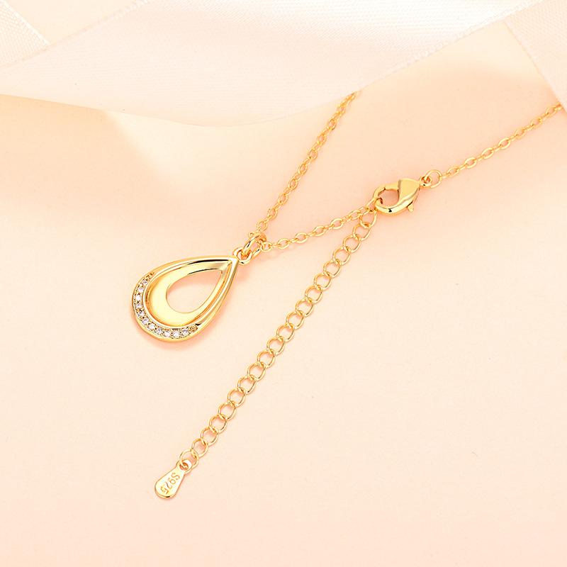 Новое ожерелье в форме капли воды с защитой от протечек для женщин, легкие роскошные нишевые аксессуары, простые и высококачественные