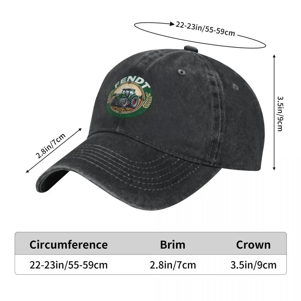 Fendt Agricultural Machinery Baseball Cap Vintage Distressed Denim Farming Tractor Sun Cap Unisex Style Outdoor Hats Cap