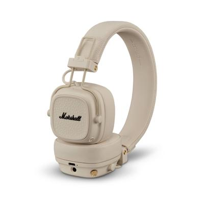Беспроводные накладные наушники Marshall Major V Cream с Bluetooth, 100 часов воспроизведения, зарядка Qi и поддержка вызовов [Официальный японский продукт]