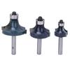3pcs Corner Round Over Router Bit 14 Inch Shank with Bearing Woodworking Milling Cutter