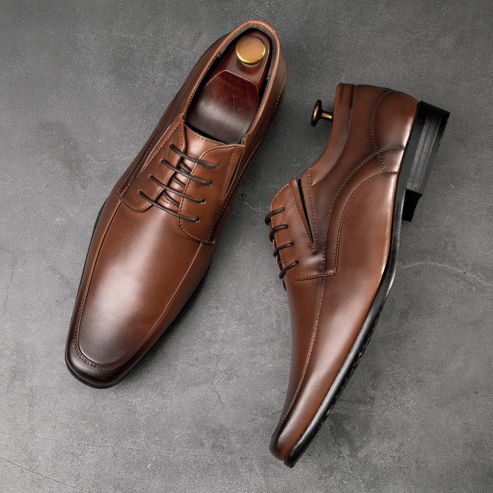 Мужская повседневная кожаная обувь для свадьбы и вечеринки Деловая кожаная обувь
