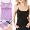Summer Sleeveless Padded Shirt Strap Basic Tank Top Women Camisoles Tops with Built In Bra