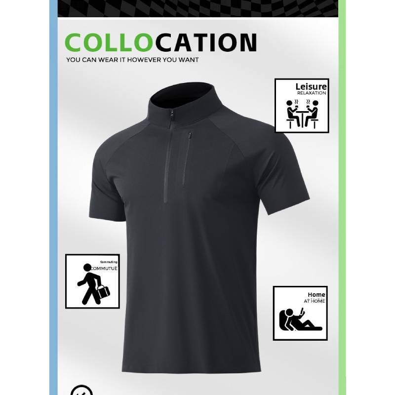 Polo Shirt Men Women Ice Silk Summer Breathable Sport Tshirt For Running And Cycling