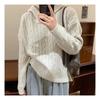 Navava Hooded ReTro Cable KniT Long Sleeve T shirT Nk1752