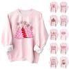 Women's Christmas Tree Printed Fashionable Round-neck Long-sleeved Sweatshirt Top