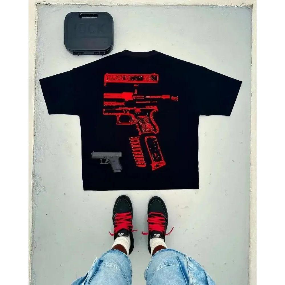 Мужские футболки Y2K Футболка Harajuku Hip Hop с графическим принтом We Trust, круглым вырезом, хлопковая футболка большого размера, готические топы с коротким рукавом