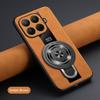Чехол для Xiaomi 15T Pro с магнитным кольцом-держателем, роскошный силиконовый, из кожи овчины, плексигласа, ПУ, премиальная ударопрочная задняя крышка