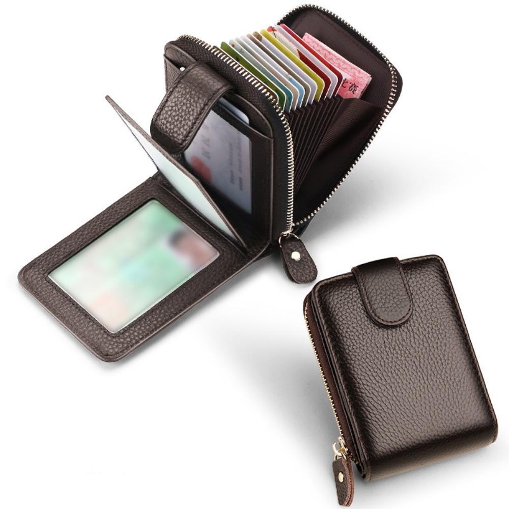 11/16 Slots PU Leather Card Holder with Buckle Small Card Bag Fashion Men's Zipper Wallet  Male