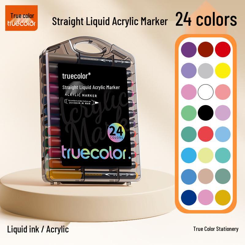 Акриловые маркеры True Color, штабелируемые, непрозрачные, 60 цветов, художественные принадлежности для студентов, маркеры для граффити