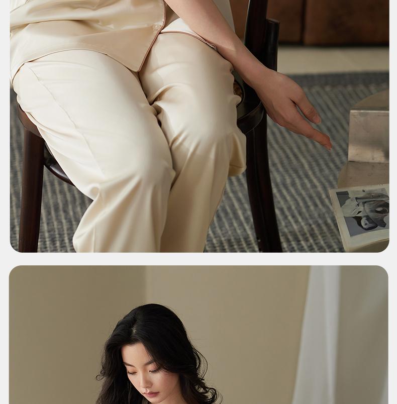 Xuan Liang Sleepwear Women's Summer Thin Ice Silk Short sleeved Pants New Casual Outerwear Home Clothing Set