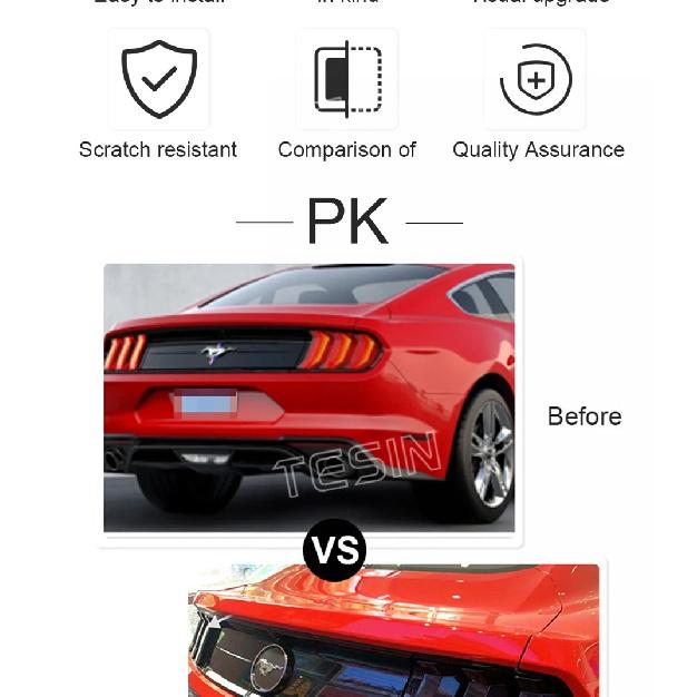 TESIN Car Rear Tail Light Lamp Decoration Cover Trim for Ford Mustang 2018 2019 2020 2021 2022 2023 Taillight Cover Accessories