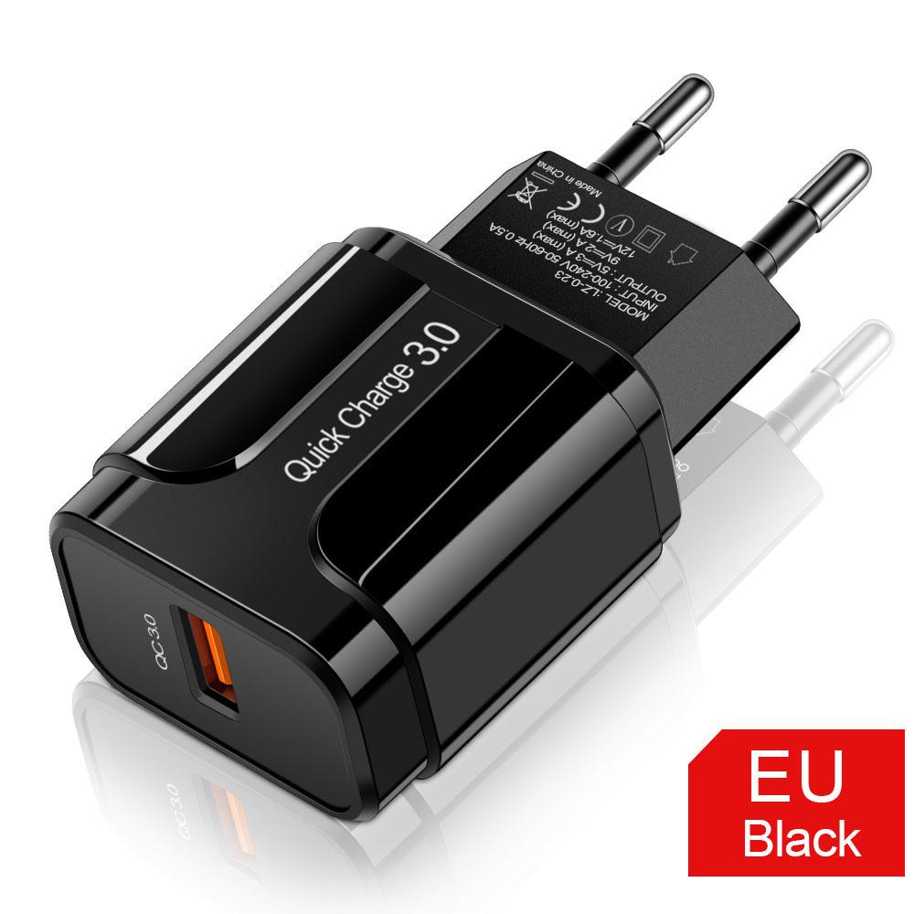 Быстрая USB зарядка 18 Вт Quick Charge Адаптер питания для мобильного телефона для iPhone Samsung Xiaomi Портативный EU/US вилка Зарядное устройство для быстрой зарядки