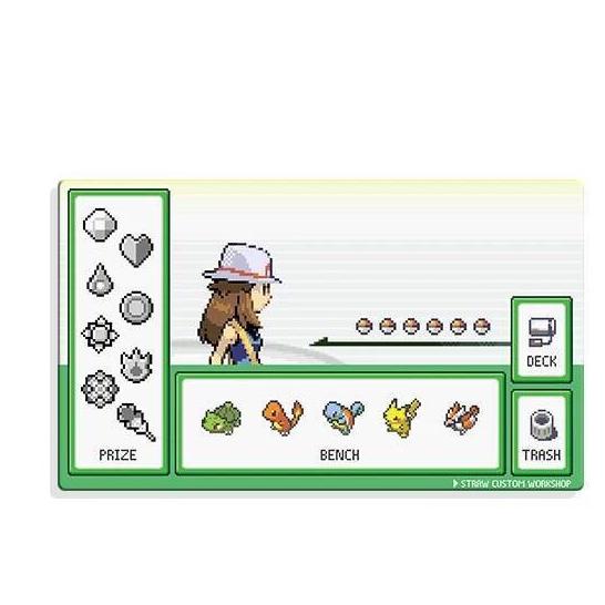 Pokemon Pixel Ash Starter Pokemon TCG Playmat Nonslip Waterproof Mat