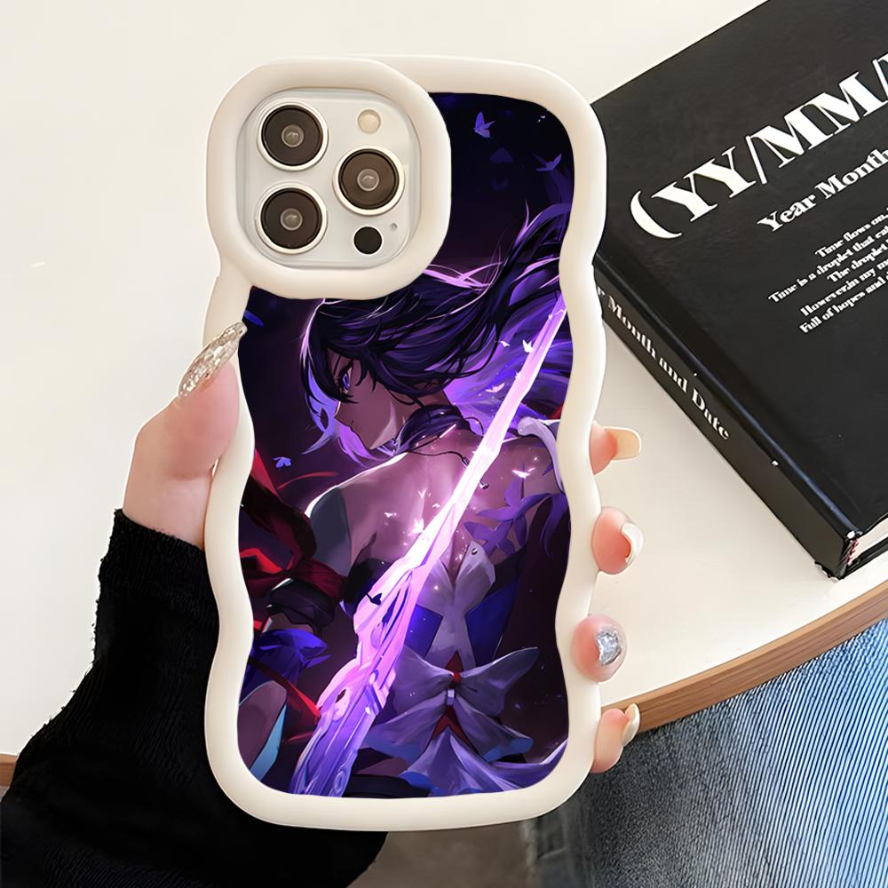 HSR Seele Чехол для мобильного телефона из ТПУ с волнистым краем для iPhone 17 16 15 14 13 12 11 Air Pro Max Plus Цветная крышка