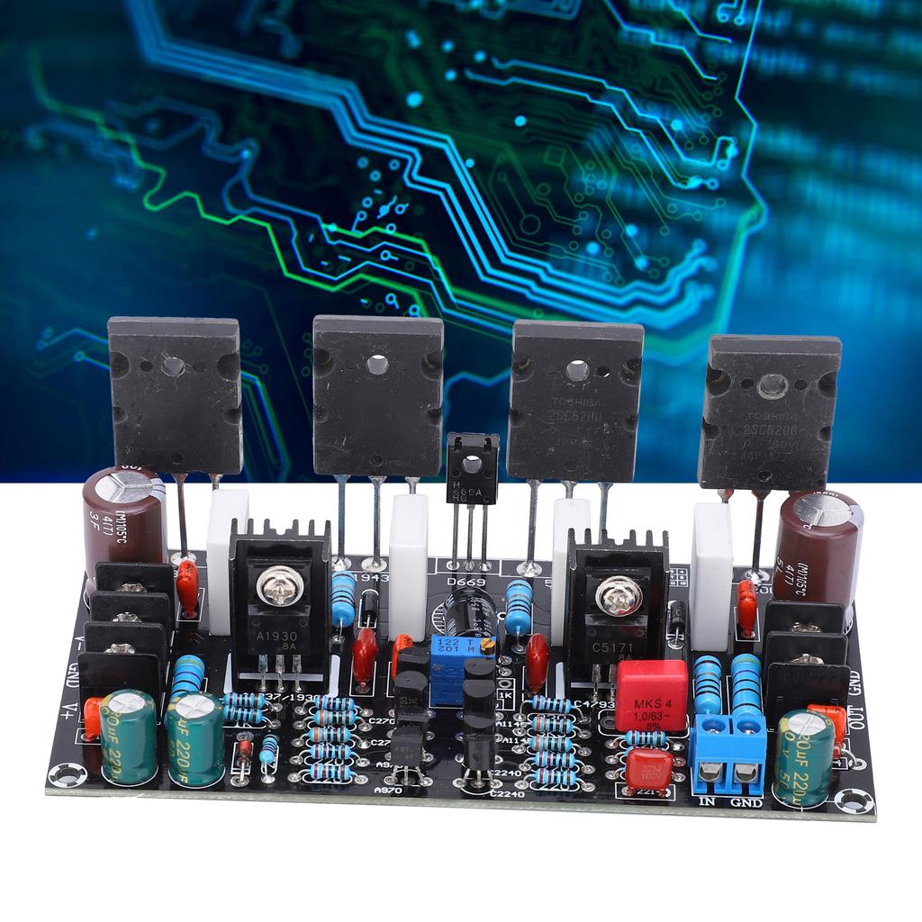 Power Amplifier Board Single Channel for Audio Components 200W 1943+5200 DC±20-90V