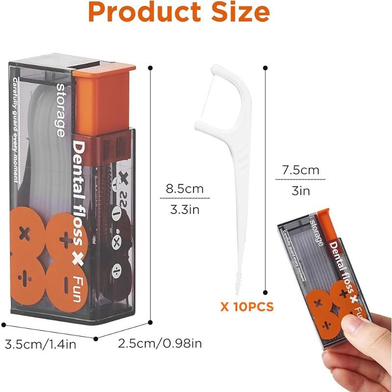 Automatic Pop-up Dental Floss Dispenser with 10 Refills - Hygienic One-Touch Storage Box for Oral Care, Portable Travel Case