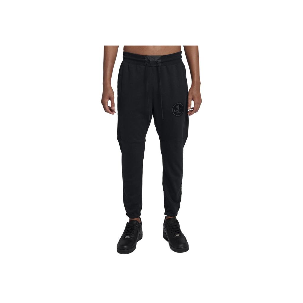 Nike Однотонные спортивные длинные брюки на шнурке мужские штаны Черные AJ0786-010