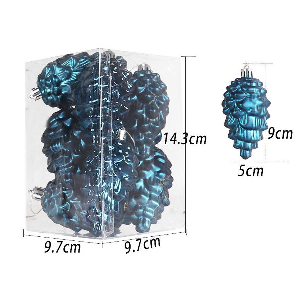 8 шт. Пластиковый Рождественский Подвесной Кулон Яркие Матовые Украшения Прочные Сосновые Шишки Домашняя Вечеринка