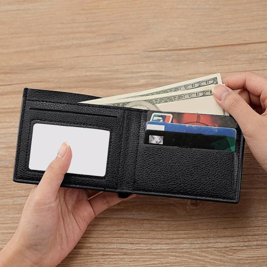 Мужской кошелек из искусственной кожи, однотонный, держатель для кредитных карт с несколькими карманами