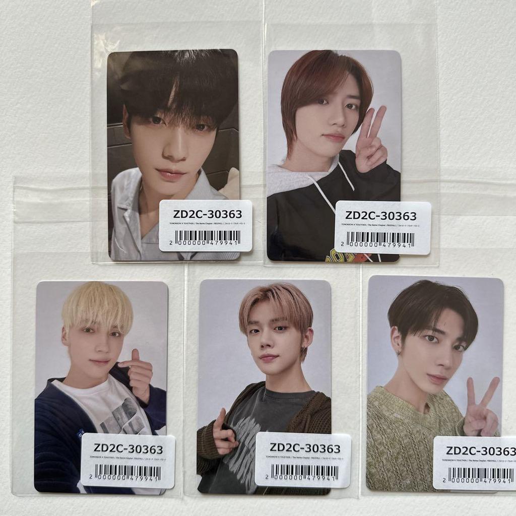 [USED] TXT Tuva FREEFALL Rakidlo Trading Cards 5-Piece Set Complete