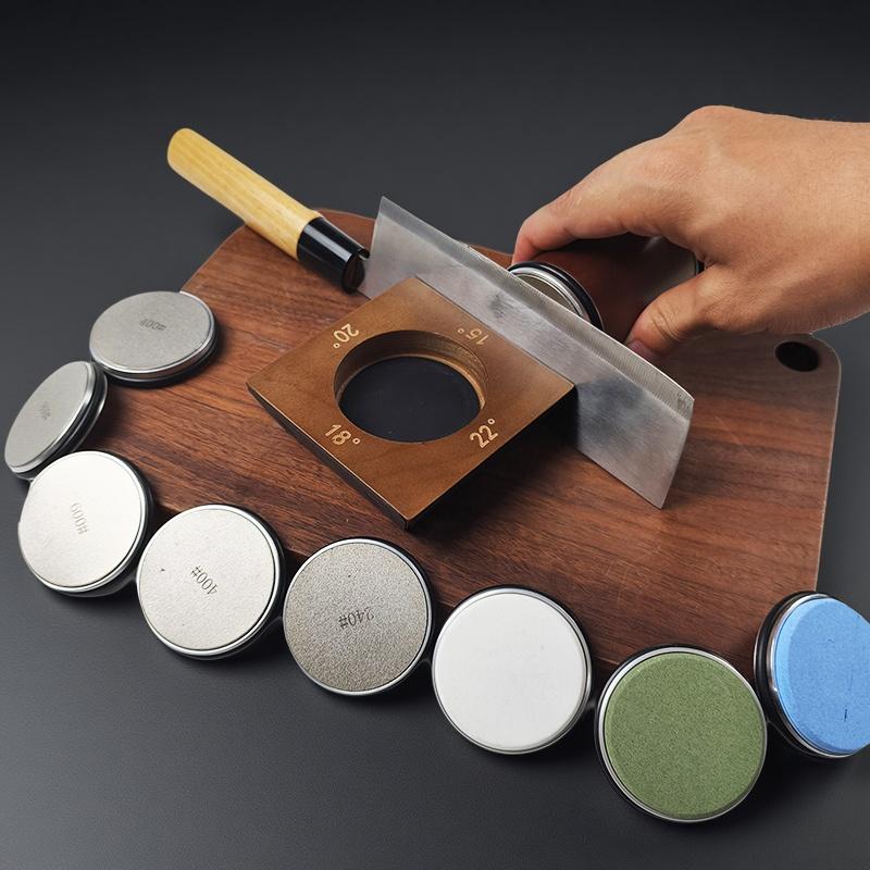 4-угловая роликовая точилка для ножей 15/18/20/22° Роликовые точилки Магнит Деревянная основа Набор алмазных точильных камней Система заточки для деревообработки