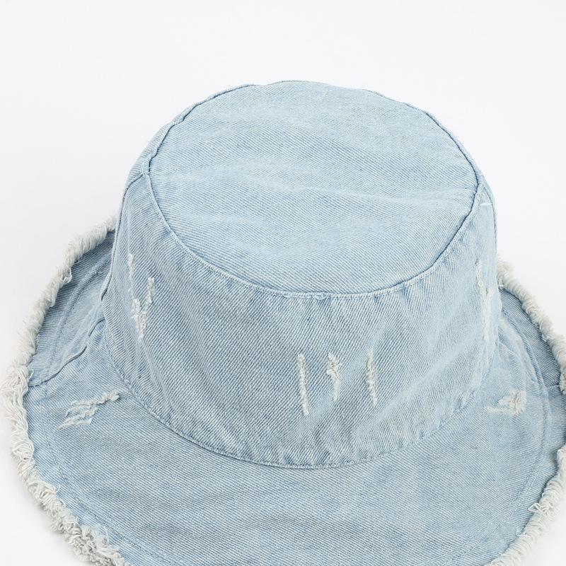 Шляпа Basin Bucket Hat - легкая, состаренная, с необработанным краем, повседневная кепка Fisherman для женщин и девочек - синяя джинсовая стирка, идеально подходит для улицы