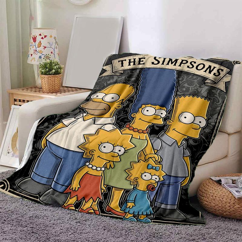 1Pc Simpsons Family Blanket Soft And Comfortable Casual Warm Camping Travel Christmas Halloween Gift M921923