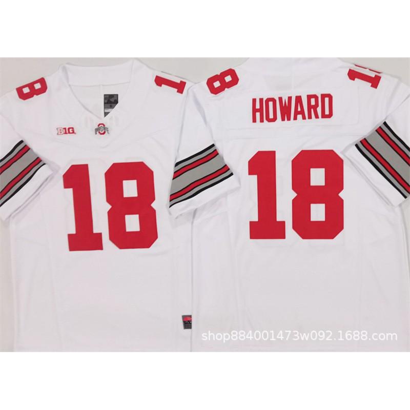 Mens Ohio State Buckeyes Rugby Jersey Training Shirt Cotton Blend Embroidered Football Uniform College Team Practice