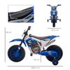 Kids Motorcycle, Electric Motorcycle, 45 Min Ride Time, with Training Wheels, from 3 Years, Blue+White, 106.5 x 51.5 x 68cm
